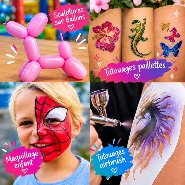 prestation maquillage ballon tatouage nord